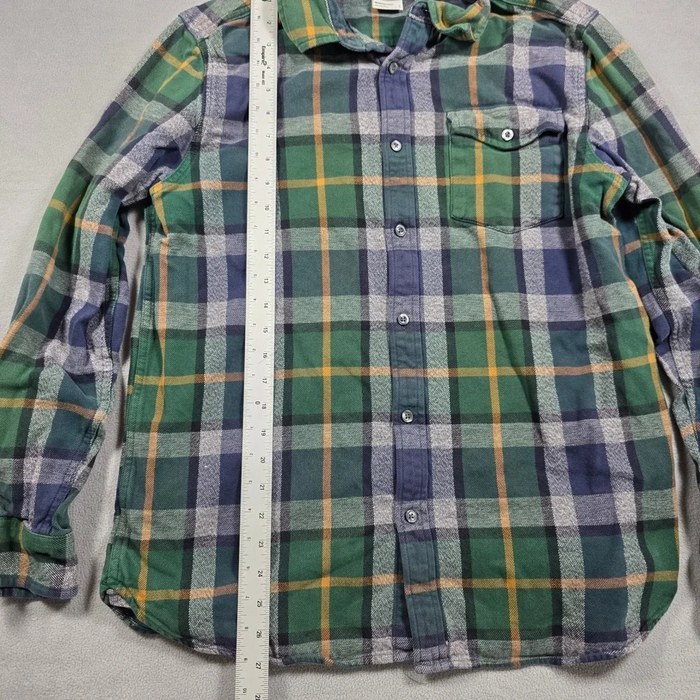 The North Face Flannel Mens Large Green Plaid Medium Wash